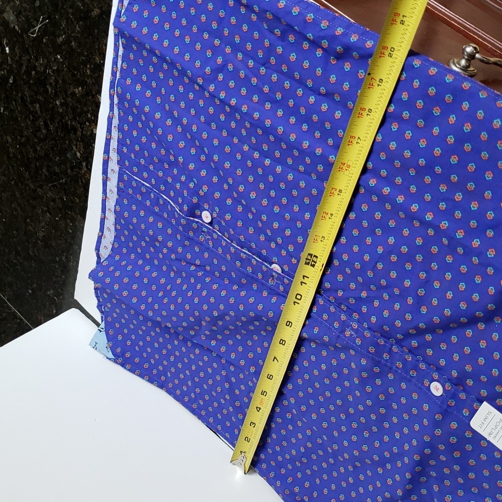 MTL MADE TO LIVE MENS BUTTON DOWN SHIRT, SIZE MEDIUM BLUE, 100% COTTON, SLIM FIT - Picture 9 of 9